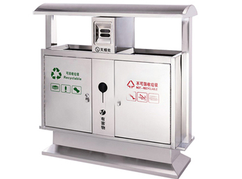 戶外不銹鋼分類(lèi)垃圾箱HT-BXG1080,鋼板,垃圾桶,歡迎,使用,ueditor,