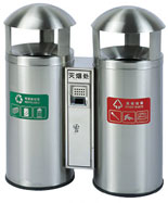 子彈型分類不銹鋼垃圾桶HT-BXG1460