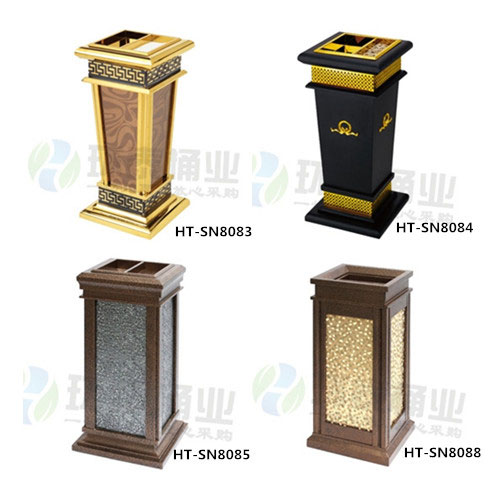 鋼板烤漆黑金鉆垃圾桶