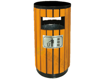 圓形鋼制木條垃圾筒