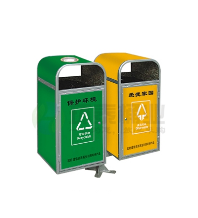 雙色分類環保材質垃圾桶