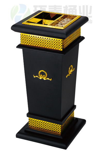 鋼板烤漆黑金鉆垃圾桶
