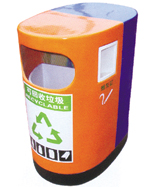 雙色分類(lèi)玻璃鋼果皮箱HT-BLG2300